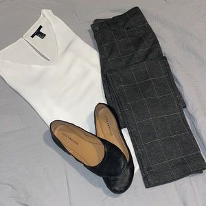 Box Pattern Grey Trousers